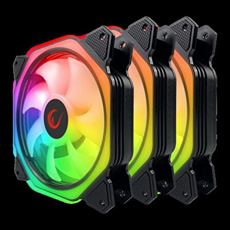 Rampage COOLWIND F1 3x12CM ARGB Fan Kontrolcü Hub+ Kumandalı Siyah Kasa Fan Kiti