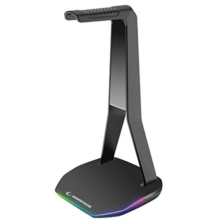 Rampage Tower T14 Kulaklık İçin Stand RGB Işıklı 2*Usb Port Siyah