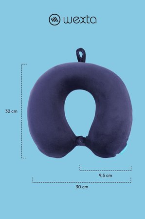 Wexta Seyahat Boyun Yastığı Comfort Ortopedik Seyahat Yastığı Visco Lacivert