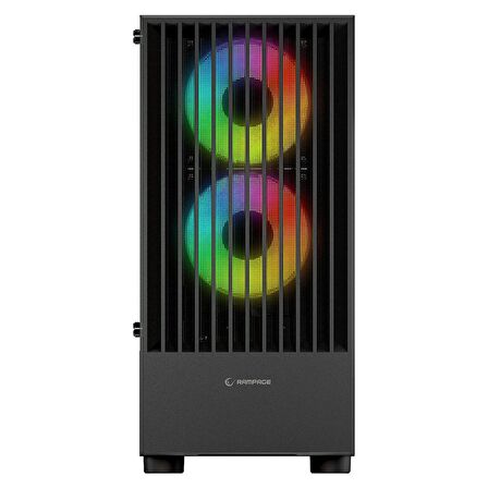 Rampage LYRA Mesh Temperli Camlı Siyah 3* 12cm RGB Fan M-ATX Mid-T Gaming Oyuncu Kasası