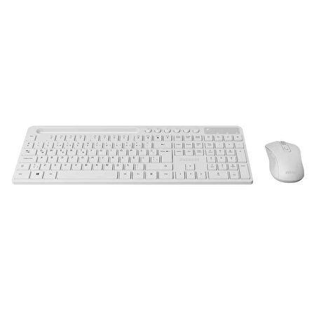 Everest KM-730 Mor/Beyaz Kablosuz Q Multimedia Klavye + Mouse Set