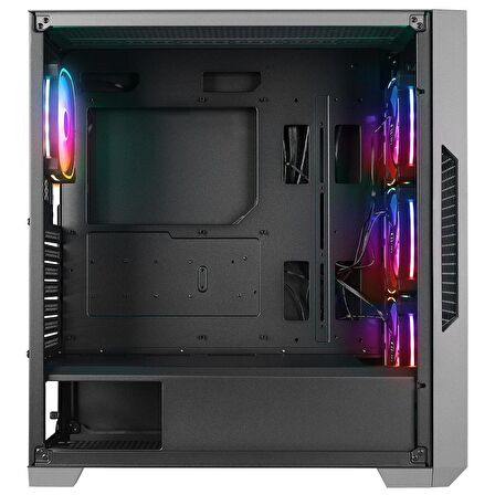 Rampage RADIANT V1 BLACK 2* USB3.0 Temperli 4*ARGB Fan+Hub E-ATX Exclusive Gaming Kasa