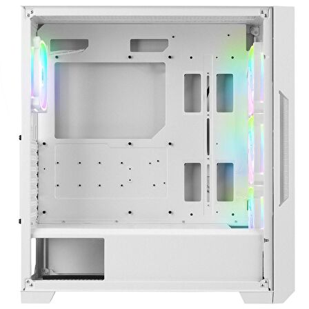 Rampage RADIANT V1 WHITE 2* USB3.0 Temperli 4*ARGB Fan+Hub E-ATX Exclusive Gaming Kasa