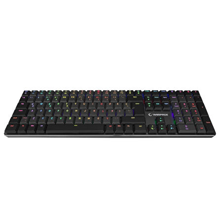 Rampage GRANITE PRO Siyah/Gri Low Profile RED SWITCH Q Rainbow Mekanik Gaming Oyuncu Klavye