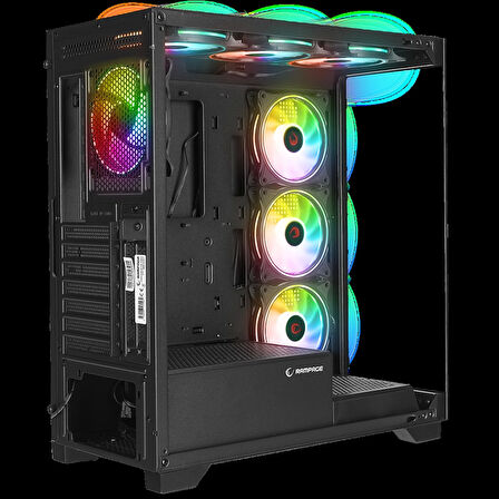 Rampage HYDRA V3 BLACK Camlı 7*12cm RGB Fan ATX Gaming Kasa