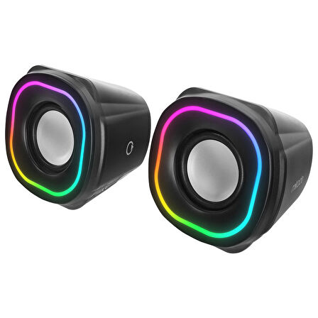 ÖZKA GSM Mikado MD-180 2.0 3W*2 Siyah RGB Aydınlatmalı USB + 3.5mm USB 5V Speaker Hoparlör