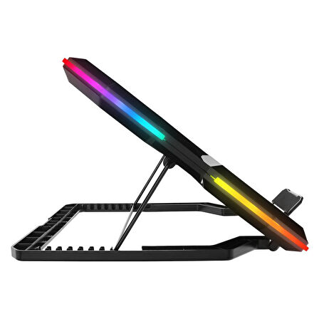 Addison Rampage AD-RC13 BELLATRIX Siyah 5 Fan 2 USB RGB Işıklı 15"-17" Notebook Soğutucu Stand