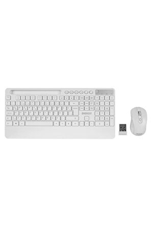 Everest 2.4 Ghz Kablosuz Standart Klavye Mouse Seti 1600 Dpi Beyaz KM-9676