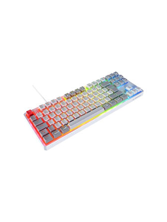 Rampage Yoru Tkl Beyaz/gri Type-C Bağlantılı Outemu Red Swich Q Mekanik Gaming Oyuncu Klavye Rgb