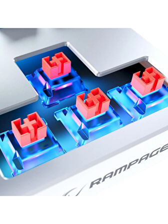Rampage Yoru Tkl Beyaz/gri Type-C Bağlantılı Outemu Red Swich Q Mekanik Gaming Oyuncu Klavye Rgb