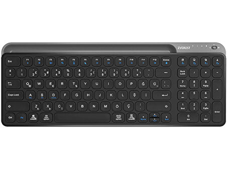 EVEREST KB-BT90 Bluetooth+ 2.4Ghz Telefon Tablet Standlı Şarjlı Q Mac/Win/Android/iOS Uyumlu Kablosuz Q Klavye