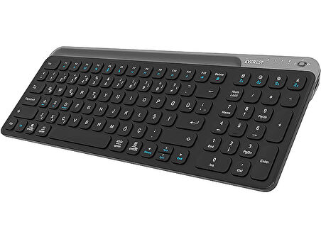 EVEREST KB-BT90 Bluetooth+ 2.4Ghz Telefon Tablet Standlı Şarjlı Q Mac/Win/Android/iOS Uyumlu Kablosuz Q Klavye