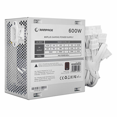 Rampage RMP-600-80P 600W 80+ Bronz Güç Kaynağı