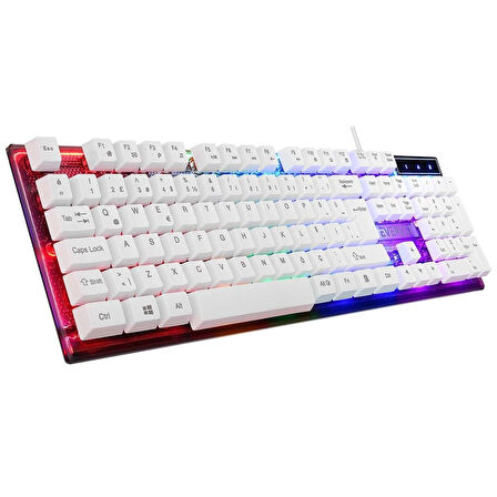 Everest KM-198 Luminax Beyaz Gökkuşağı Aydınlatmalı Q Gaming Oyuncu Klavye + Mouse Set