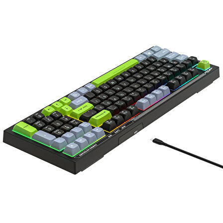 Everest KB-98 Silent Sessiz Rainbow Türkçe Q Klavye Membrane Oyuncu Klavyesi Gaming Klavye Siyah/Gri