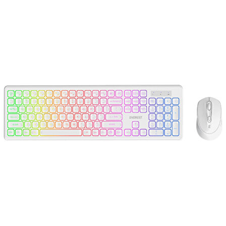 Everest KM-319BT Q Türkçe RGB Kablosuz Oyuncu Klavye Mouse Seti