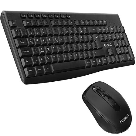 Everest KM-719 Siyah 2İn1 Kablosuz Q Multimedia Klavye + Mouse Set