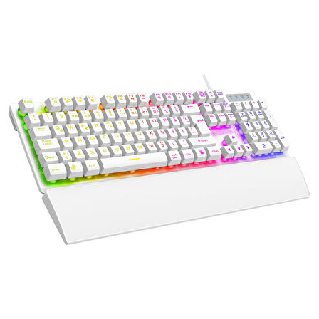 Rampage KM-RX7 Fortuna V2 Beyaz Rainbow TR Q 8 Tuş 12800 DPI Klavye Mouse Set - 40900