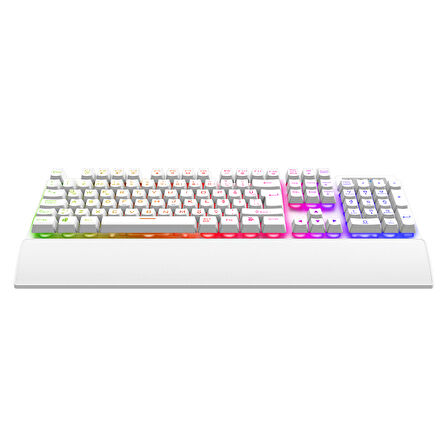 Rampage KM-RX7 Fortuna V2 Beyaz Rainbow TR Q 8 Tuş 12800 DPI Klavye Mouse Set - 40900