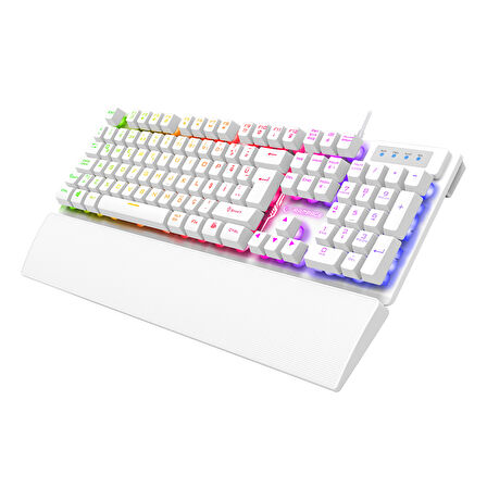 Rampage KM-RX7 Fortuna V2 Beyaz Rainbow TR Q 8 Tuş 12800 DPI Klavye Mouse Set - 40900