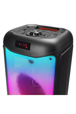 Mikado 40W TWS FMli RGB Işıklı Kablosuz Mikrofonlu Kule Bluetooth Hoparlör