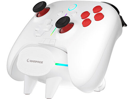 RAMPAGE Hydra Pro BT + 2.4 GHz Şarj İstasyonlu PC Gamepad RGB Joypad Oyun Kolu Beyaz