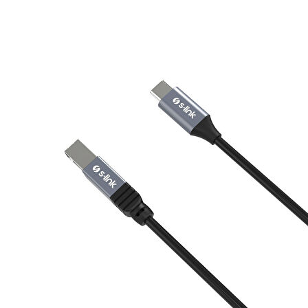 S-link SL-U2004 Usb2.0 1.5m Metal Başlıklı Siyah Yazıcı Kablosu