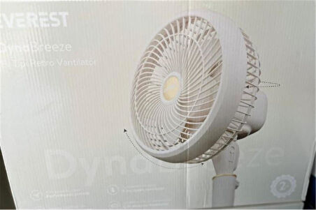 Everest Fan12 DynaBreeze Krem-Gold 9" 70W 3 Hız Kademeli 2000RPM Çift