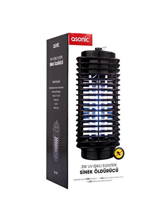 Asonıc As-a23 3 Watt 40 M2 Siyah Uv Işıklı Sinek Sivrisinek Öldürücü  Cız Cihazı