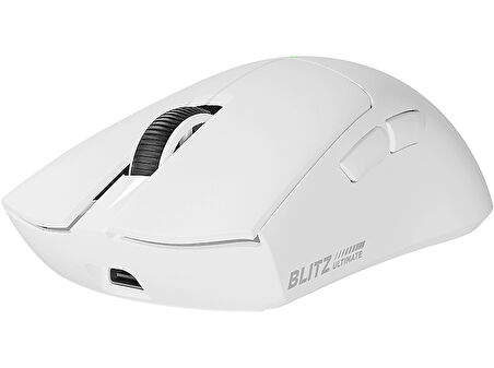 RAMPAGE Blitz Ultimate 8K BT+Wired+2.4G Kablosuz PAW3950 Nordic 52840 MCU Gaming Oyuncu Mouse Beyaz