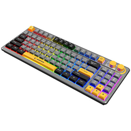 Rampage CYCLONE Gri/Siyah/Sarı USB RGB Aydınlatmalı Q Compact Membrane Gaming Oyuncu Klavye