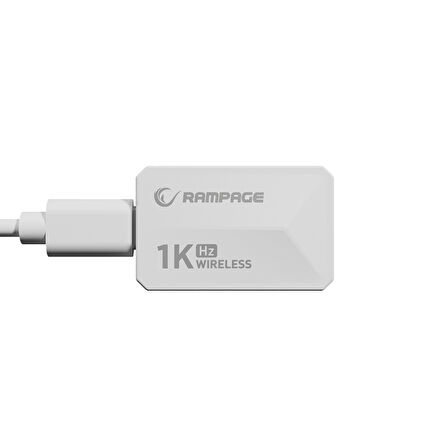 Rampage ZENITH BT+Wired+2.4G Beyaz Kablosuz PAW3395 NORDIC 52833 MCU Gaming Oyuncu Mouse 41652