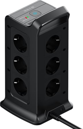 S-link PRZ02 VoltBar 12 Soketli 2*USB+TYPE-C PD Hızlı Şarjlı 2M 1050 Joule Tam Bakır Kablolu Kule Akım Koruma Grup Priz S-link