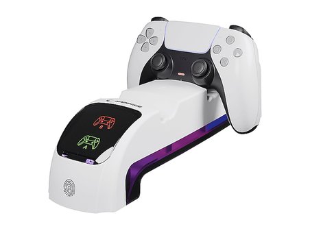 RAMPAGE RP-PS5 S RGB Işıklı Kulaklık Standlı PlayStation 5 Slim Uyumlu Hızlı Şarj İstasyonu