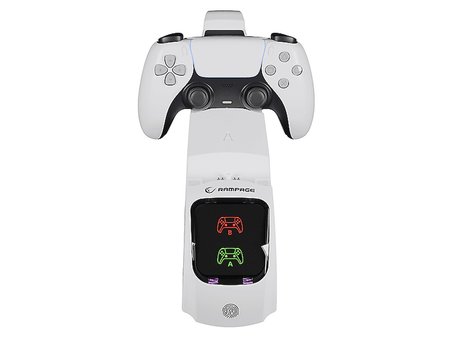 RAMPAGE RP-PS5 S RGB Işıklı Kulaklık Standlı PlayStation 5 Slim Uyumlu Hızlı Şarj İstasyonu