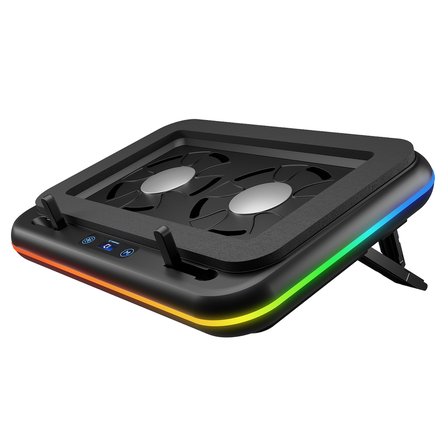 Rampage S55 Angel Siyah 5 Mod Rgb 120-120Mm 2 Fanlı 14-17 Led Ekranlı Notebook Soğutucu Stand