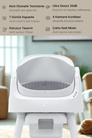 PetPivot Smart Cat Cleaner 65L Hacim 7L Kapasite Kedi Tuvaleti