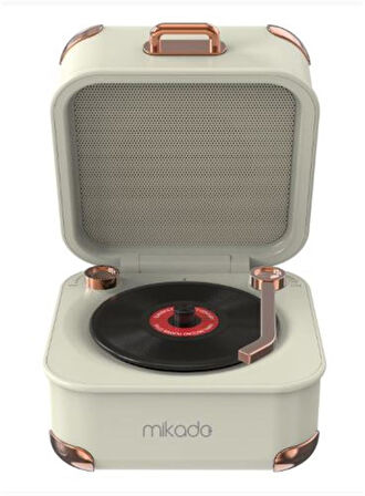 Mikado MD-62BT 5W 1200mAh Krem TF Kart + Bluetooth Destekli Klasik Retro Müzik Kutusu