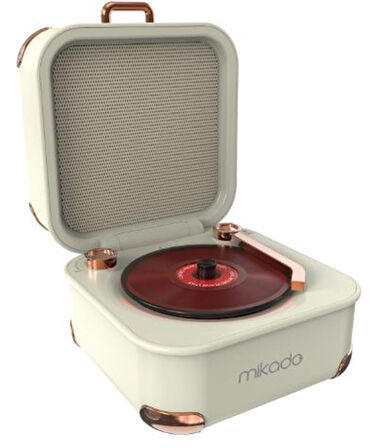 Mikado MD-62BT 5W 1200mAh Krem TF Kart + Bluetooth Destekli Klasik Retro Müzik Kutusu