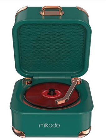 Mikado MD-62BT 5W 1200mAh Yeşil TF Kart + Bluetooth Destekli Klasik Retro Müzik Kutusu