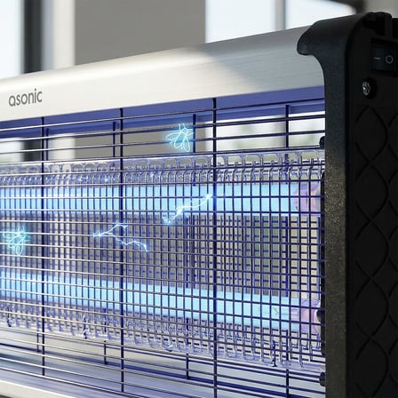 Asonic S26 20W 2000V Çift Koruma Camlı LED Zincir Askılı Sanayi Tipi Sinek Öldürücü (XL Boy)