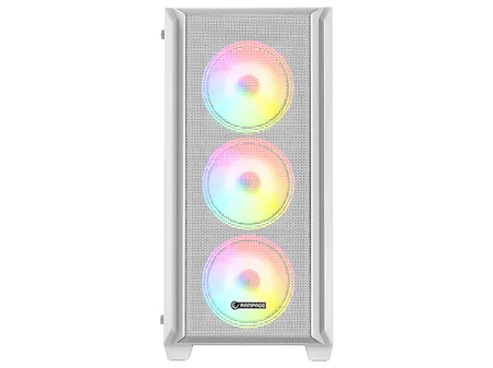 RAMPAGE Elysian Mesh 850W 80 Plus Bronze 4*12cm ARGB Fan Temperli Camlı Mid-T Oyuncu Kasası Beyaz