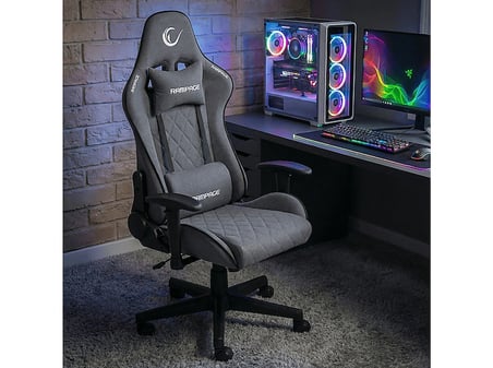 RAMPAGE KL-R29 Myth Üst Seviye Terletmez Kumaş Gaming Oyuncu Koltuğu Gri