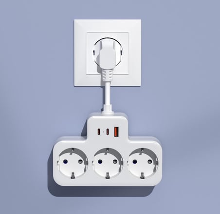 S-link PRZ07 Beyaz 3 Soketli 15mm 1 Usb 2 Type-C PD20W 1050 Joule Tam Bakır Kablolu Akım Korumalı Priz S-link