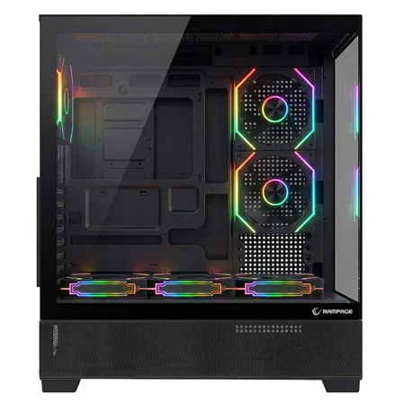 Rampage HYDRA V5 750W 80+ Bronze Tempered Glass 6*12cm ARGB Siyah ATX Gaming Kasa