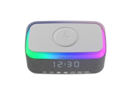 Mikado MD-W10 1200mAh 10W Gri BT, USB, Kablosuz Şarjlı RGB-Alarmlı Saat Speaker