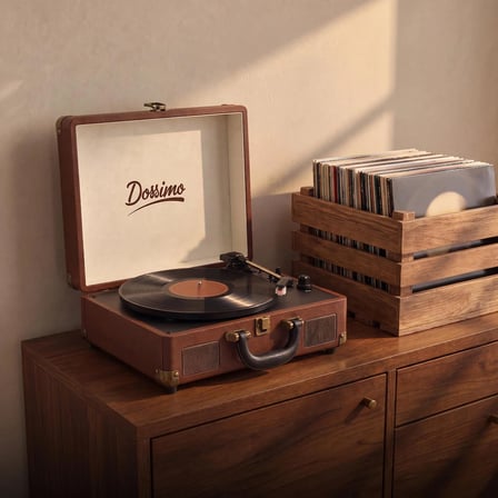 Dossimo Retrotone BT+AUX+USB Destekli Yedek İğneli Kahverengi Pikap Çalar DS-R100