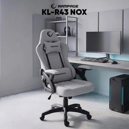 Nox Terletmez Kumaş Gri Oyuncu Koltuğu KL-R43 