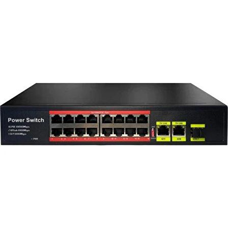 URANIUM POE-1621SFP-200W 16P.10/100+2G.BIT POE SWT (REALTEK CHIPSET)