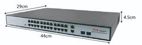 URANIUM POE-2421SFP-300W 24X10/100+2X GIGABIT UPLINK +1XSFP 250 METRE POE RACKMOUNT SWITCH (REALTEK CHIPSET)